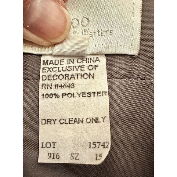 Wtoo by Watters & Watters Bridesmaids Prom Gray Short Dress Size 15 - Picture 9 of 9